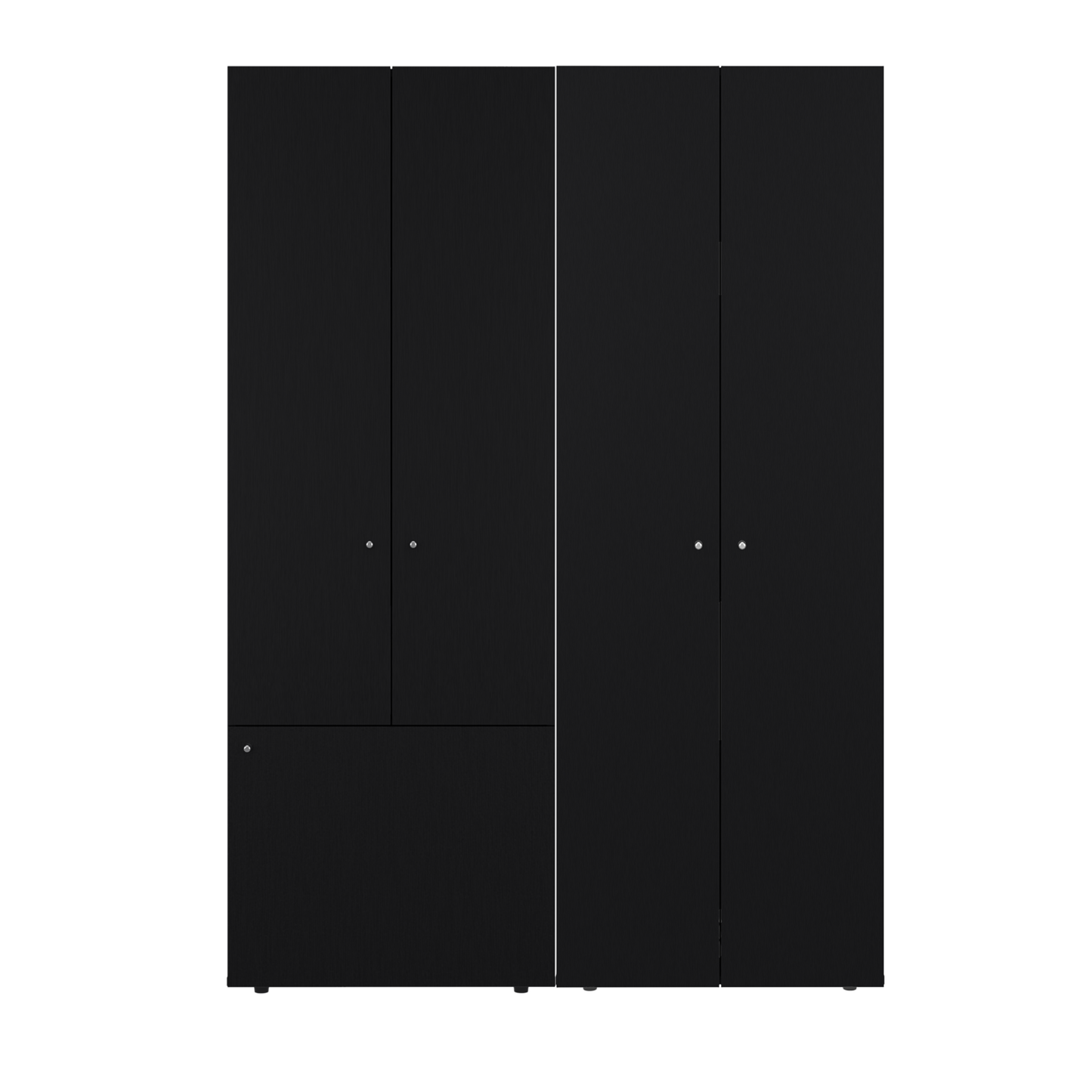 Combo Closet H-180 Cinco Puertas, Almacenamiento, Optimizacion, Colgado, Color Negro