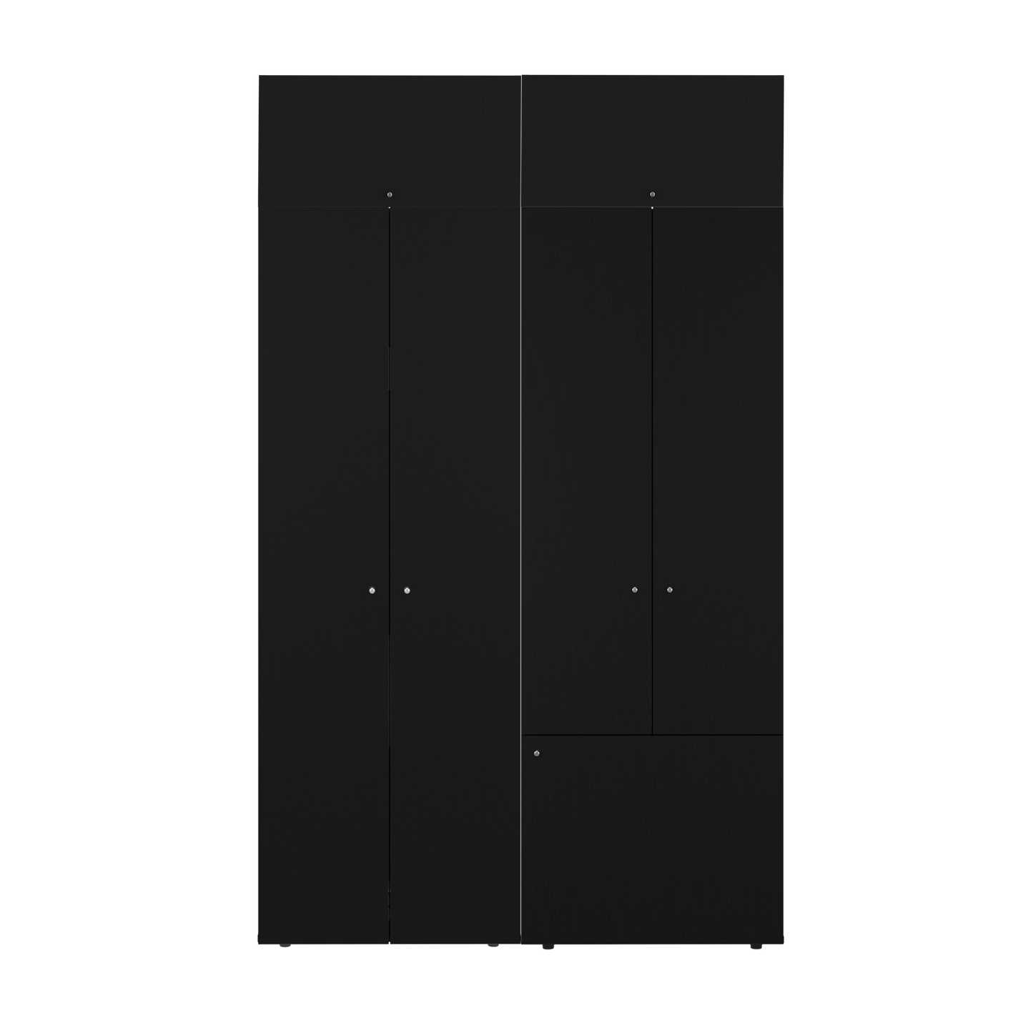 Combo Closet H-200 Siete Puertas, Almacenamiento, Optimizacion, Colgado, Color Negro