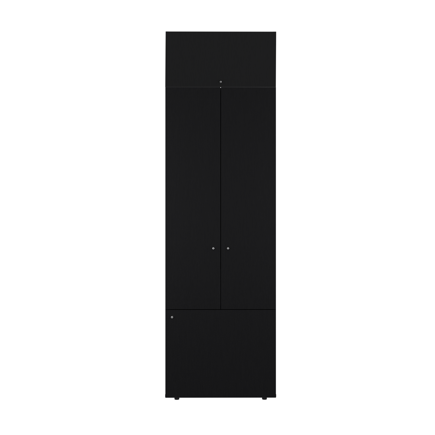 Combo Closet H-200 Tres Puertas, Almacenamiento, Colgado, Color Negro
