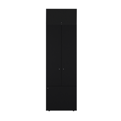 Combo Closet H-200 Tres Puertas, Almacenamiento, Colgado, Color Negro