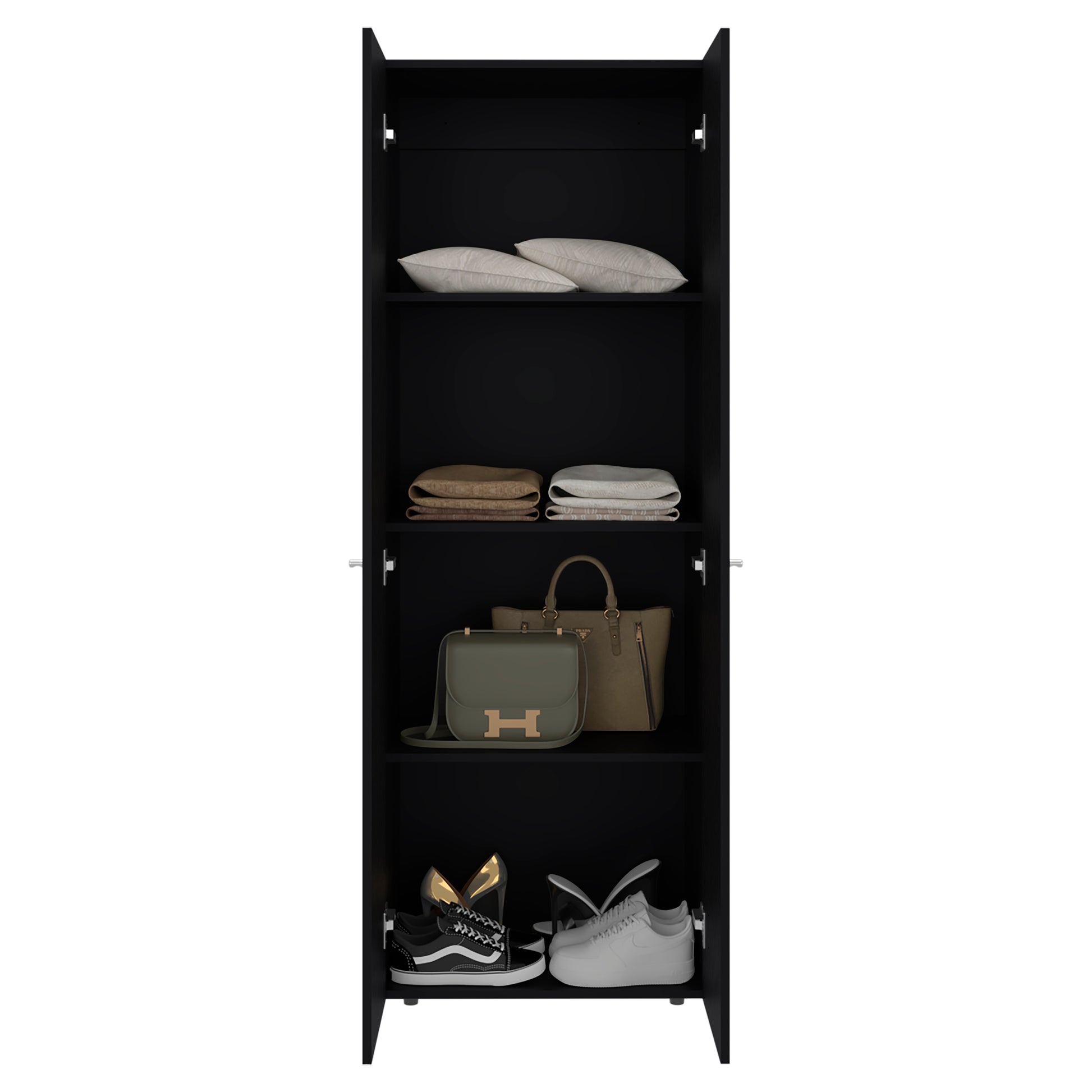 Combo Closet H-200 Siete Puertas, Almacenamiento, Optimizacion, Zapatero, Color Negro