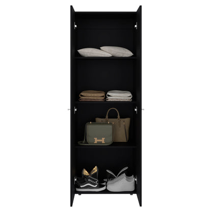 Combo Closet H-200 Siete Puertas, Almacenamiento, Optimizacion, Zapatero, Color Negro