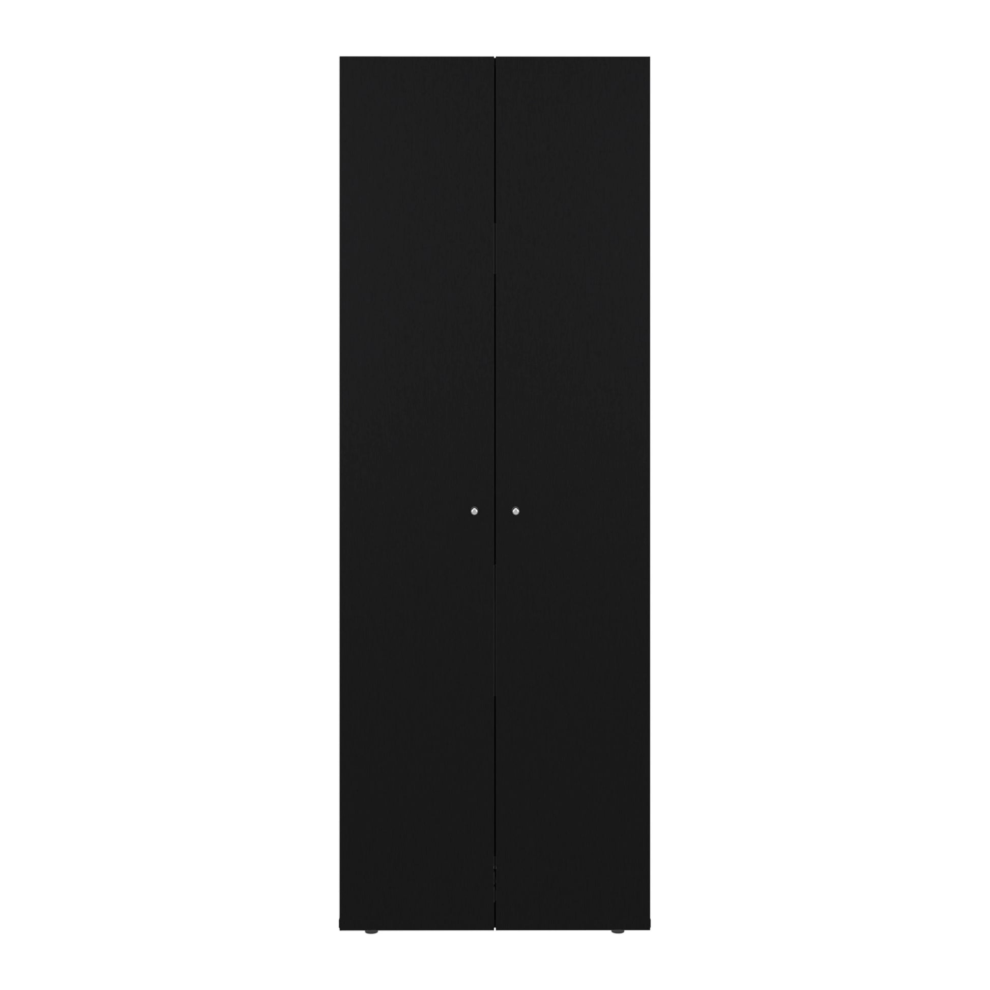 Combo Closet H-180 Siete Puertas, Almacenamiento, Optimizacion, Zapatero, Colgado, Color Negro
