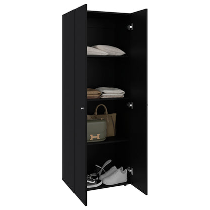 Combo Closet H-200 Diez Puertas, Almacenamiento, Optimizacion, Zapatero, Colgado, Color Negro