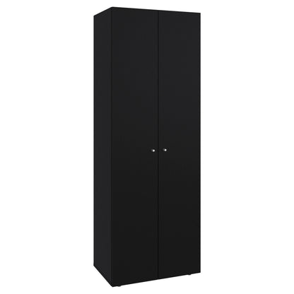 Combo Closet H-200 Diez Puertas, Almacenamiento, Optimizacion, Zapatero, Colgado, Color Negro