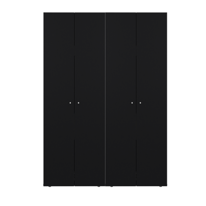 Combo Closet H-180 Cinco Puertas, Almacenamiento, Optimizacion, Zapatero, Color Negro