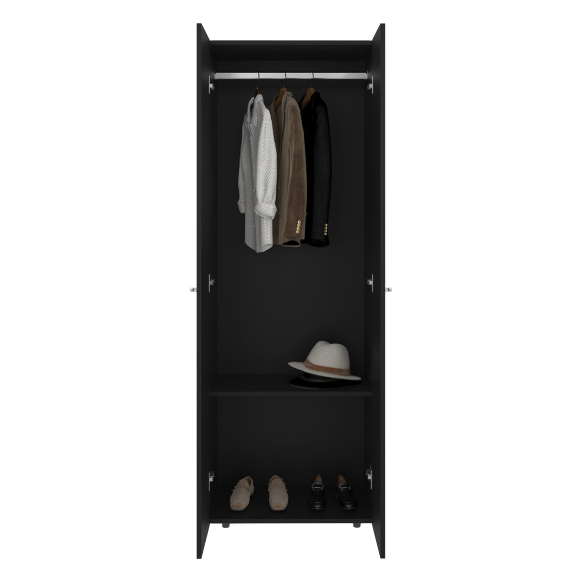 Combo Closet H-200 Cuatro Puertas, Almacenamiento, Optimizacion, Color Negro