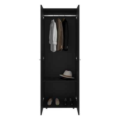 Combo Closet H-180 Siete Puertas, Almacenamiento, Optimizacion, Zapatero, Colgado, Color Negro