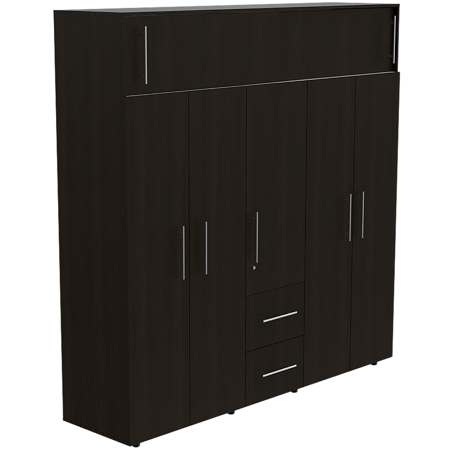 Closet Z-200 Bigaf, Siete Puertas Y Tres Cajones  Wengue