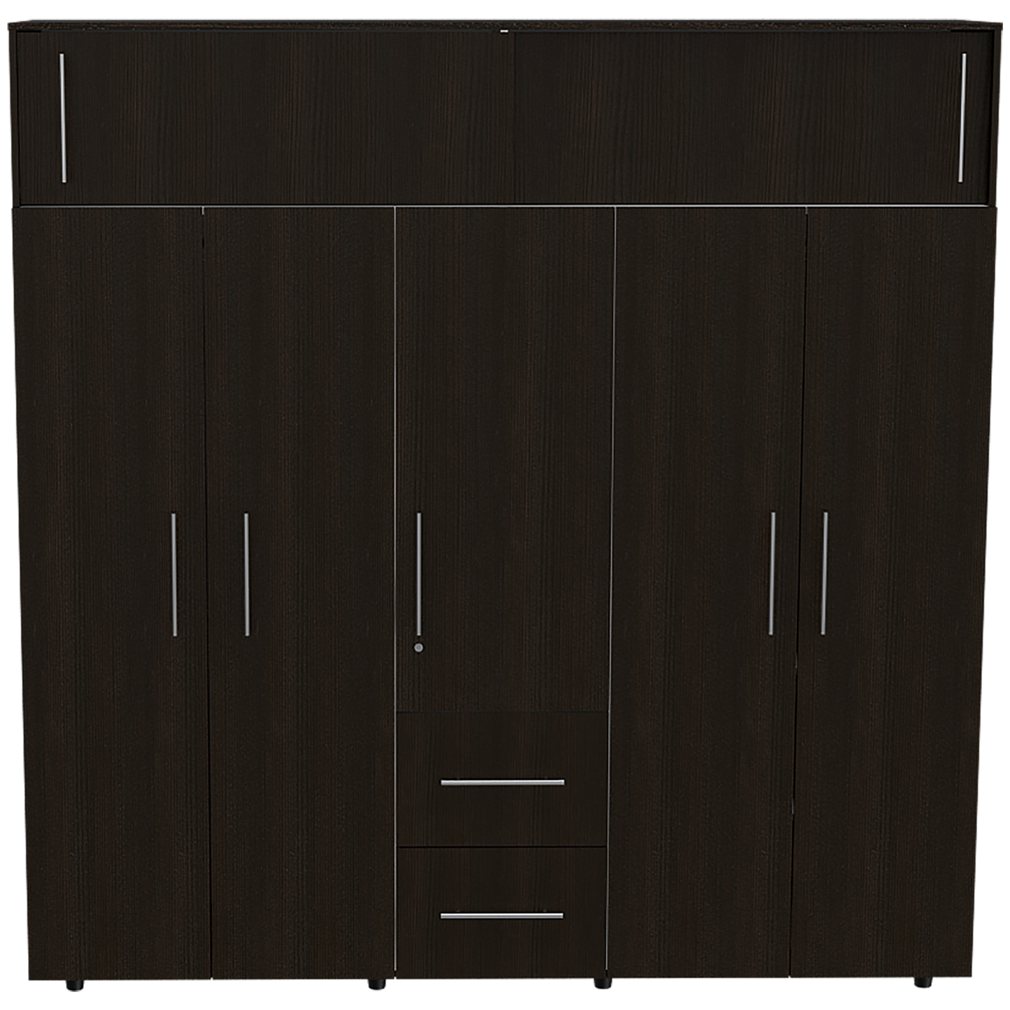 Closet Z-200 Bigaf, Siete Puertas Y Tres Cajones  Wengue