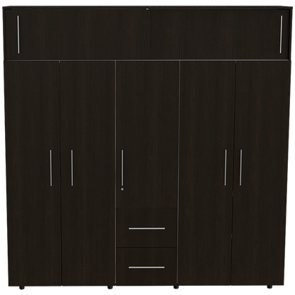 Closet Z-200 Bigaf, Siete Puertas Y Tres Cajones  Wengue