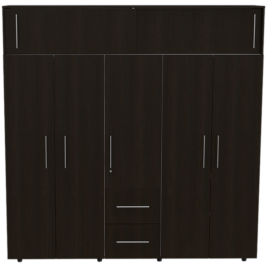 Closet Z-200 Bigaf, Siete Puertas Y Tres Cajones  Wengue
