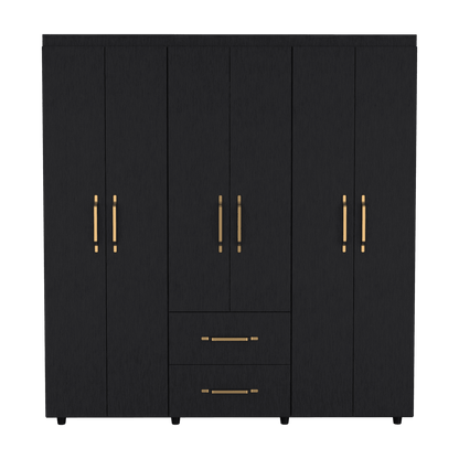 Closet Golden, Wengue, Variedad de Entrepaños y Seis Puertas Abatibles
