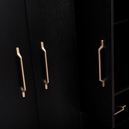 Closet Golden, Wengue, Variedad de Entrepaños y Seis Puertas Abatibles
