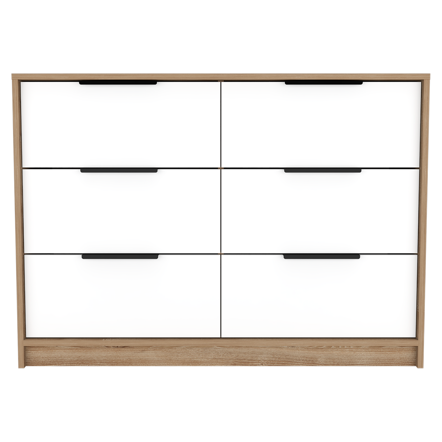 COMODA KASSIO 4 CAJONES 2 PUERTAS ABATIBLES - CAFÉ CLARO / BLANCO