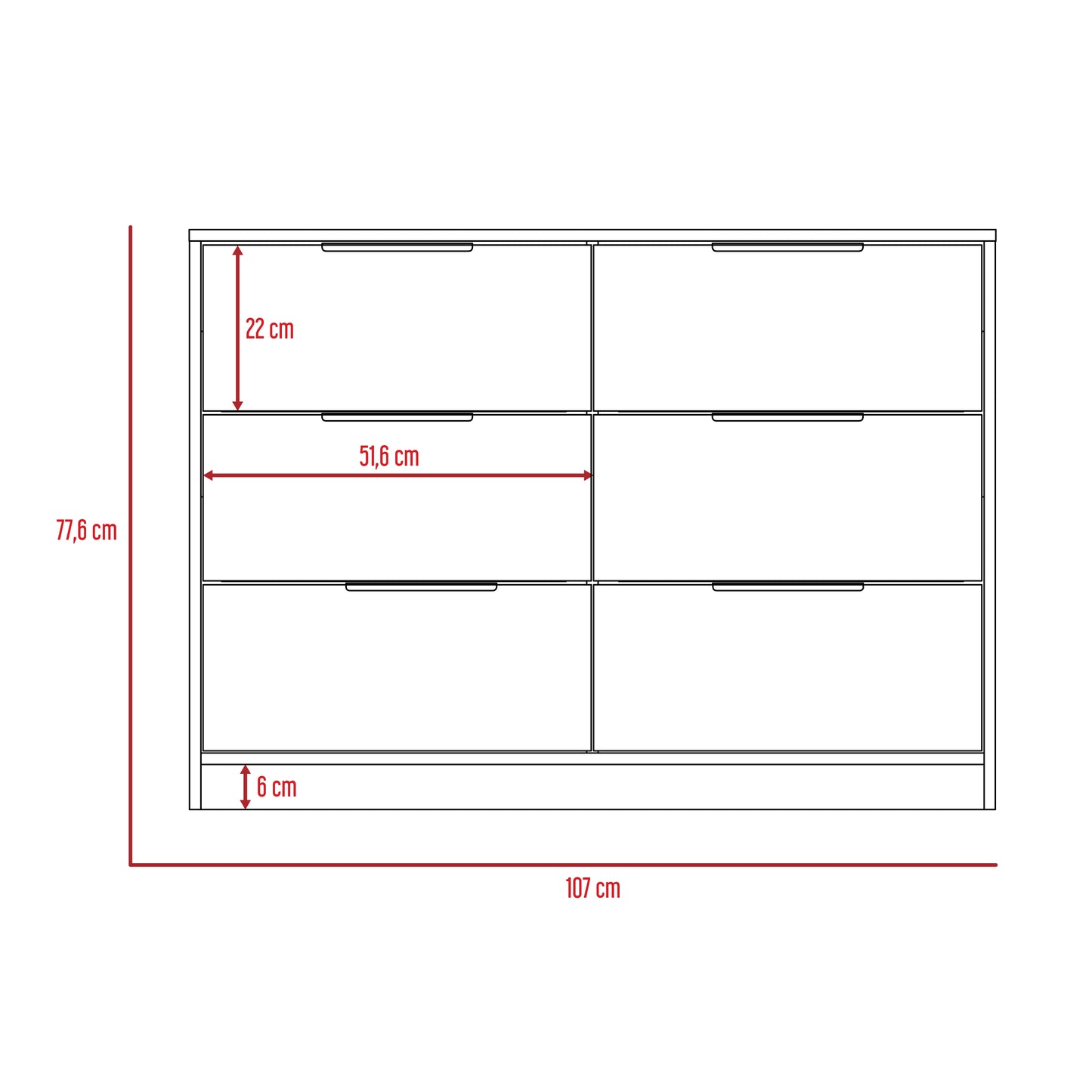 COMODA KASSIO 4 CAJONES 2 PUERTAS ABATIBLES - CAFÉ CLARO / BLANCO