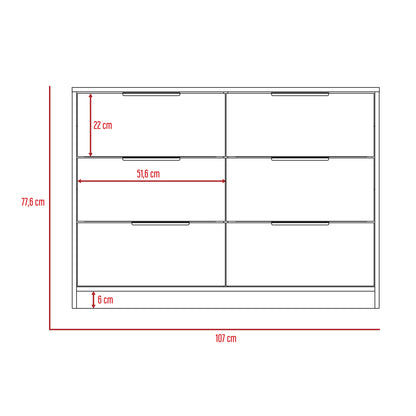 COMODA KASSIO 4 CAJONES 2 PUERTAS ABATIBLES - CAFÉ CLARO / BLANCO