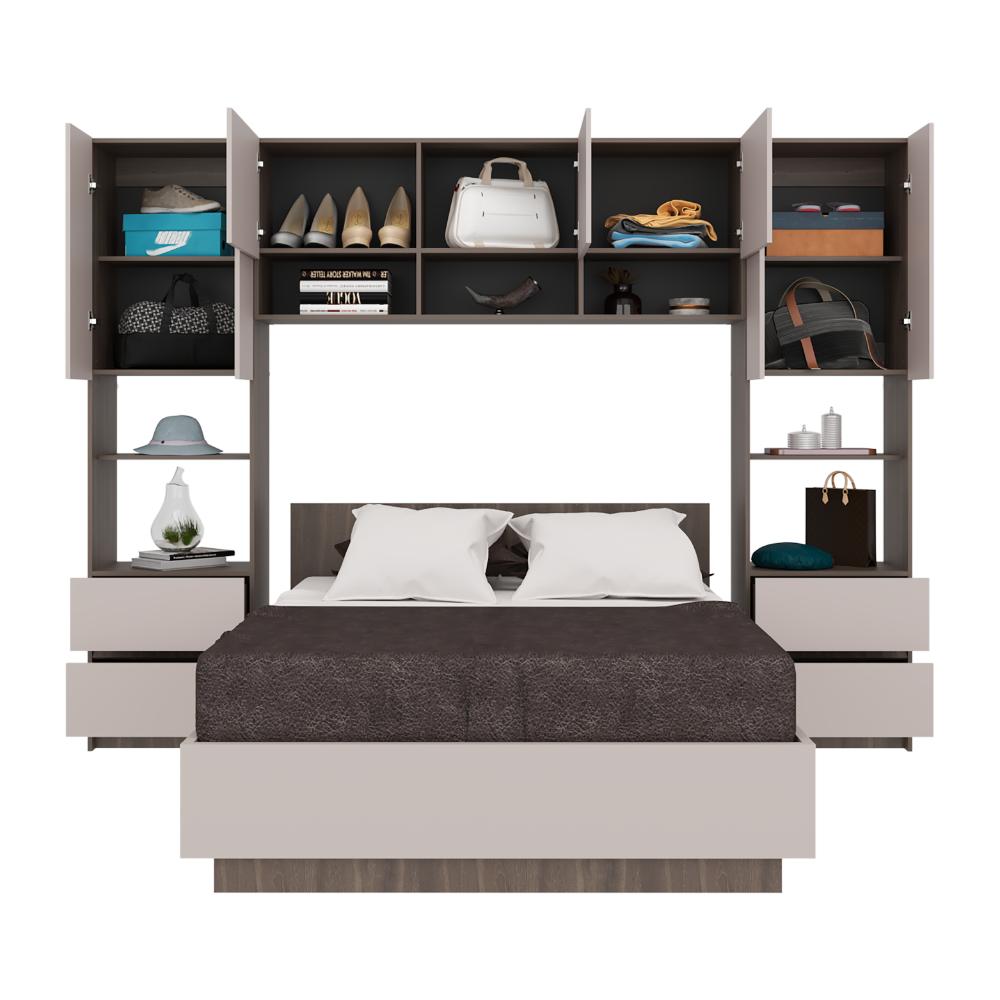 Cama con Closet Deni, Milan y Capri, incluye tendido de tablas y closet con  amplios espacios de almacenamiento