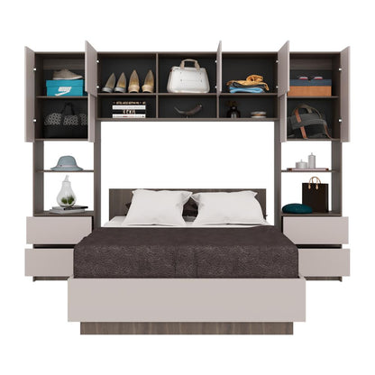 Cama con Closet Deni, Milan y Capri, incluye tendido de tablas y closet con  amplios espacios de almacenamiento