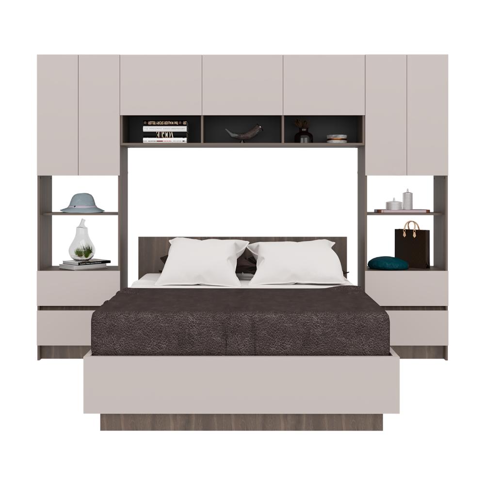 Cama con Closet Deni, Milan y Capri, incluye tendido de tablas y closet con  amplios espacios de almacenamiento