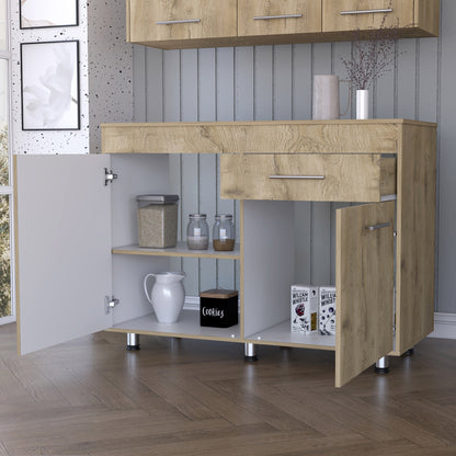 Mueble Base Tres Puertas Un Cajon Mealmina, FM Furniture 008C, Cafe Claro