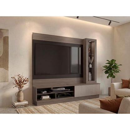 Estante Yakarta Tv 70" Una Puerta Abatible, Milan y Roble