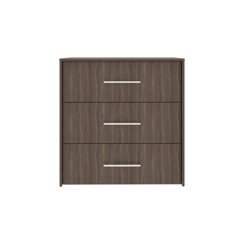 Comoda Bigaf, Milan y Wengue, con tres cajones deslizable para guardar objetos personales