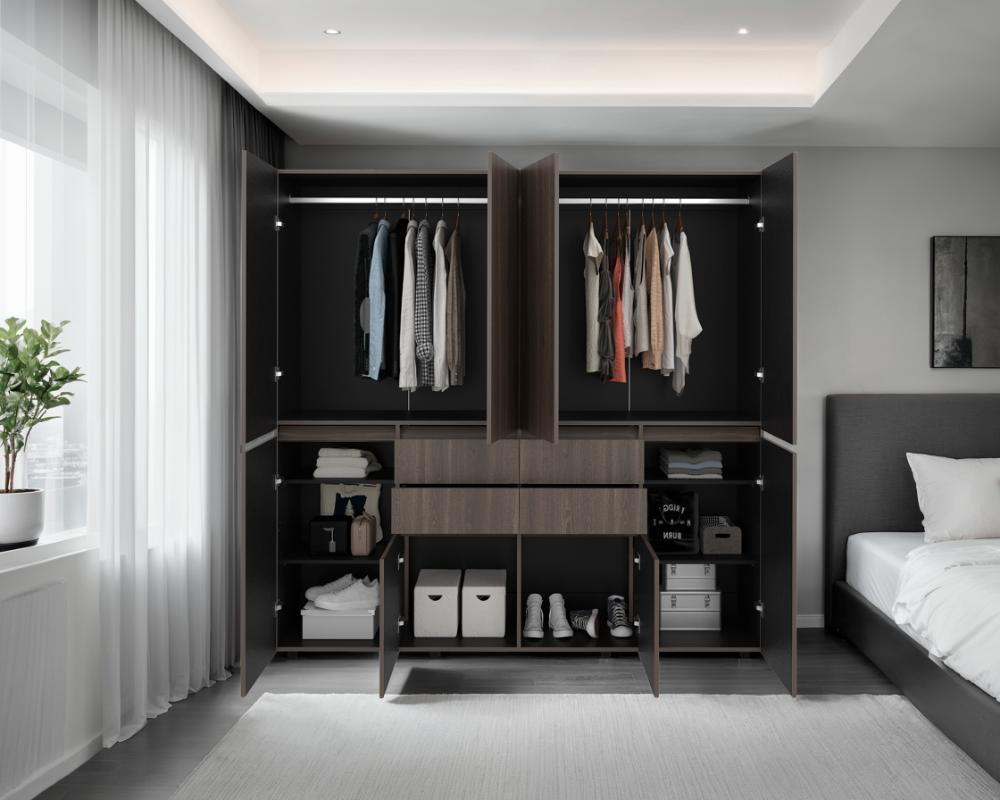 Closet Siruela 200, Milan y Wengue, Con Cuatro Cajones, Ocho Puertas y Gran Capacidad de Almacenamiento