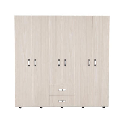 Closet Barin, Nevado y Blanco, con cuatro puertas abatibles