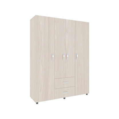 Closet Barin 150, Nevado y Blanco, con dos cajones organizadores multiusos