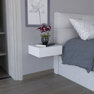 Velador Milano Flotante Un Cajón, Blanco