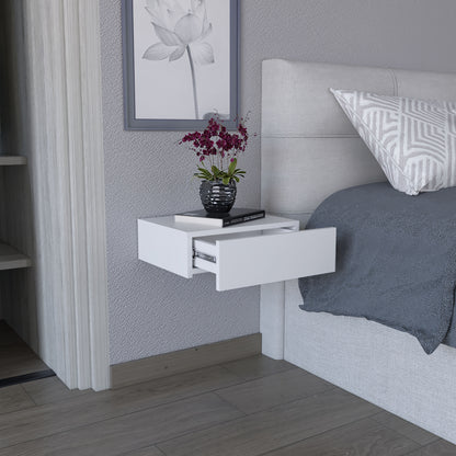 Velador Milano Flotante Un Cajón, Blanco