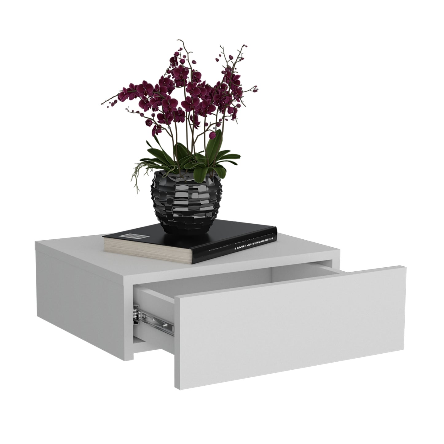 Velador Milano Flotante Un Cajón, Blanco