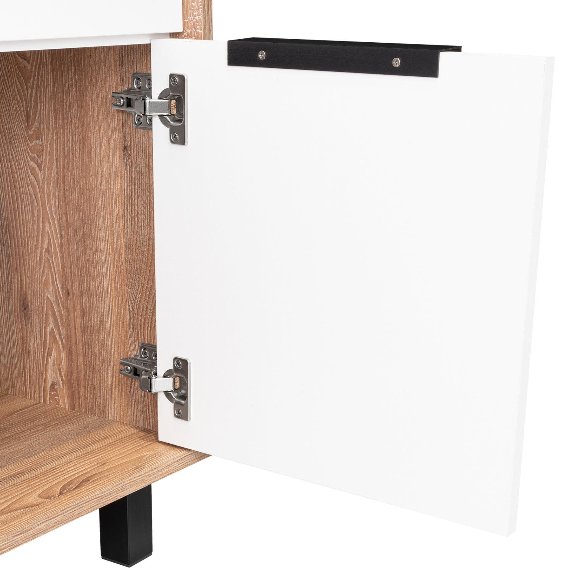 Velador Kaia Un Cajón Una Puerta, Miel y Blanco