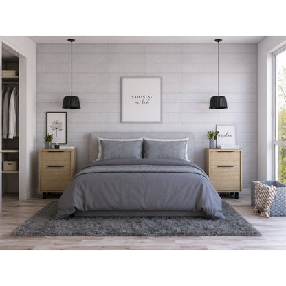 Velador Kaia Un Cajón Una Puerta,  Rovere y Blanco