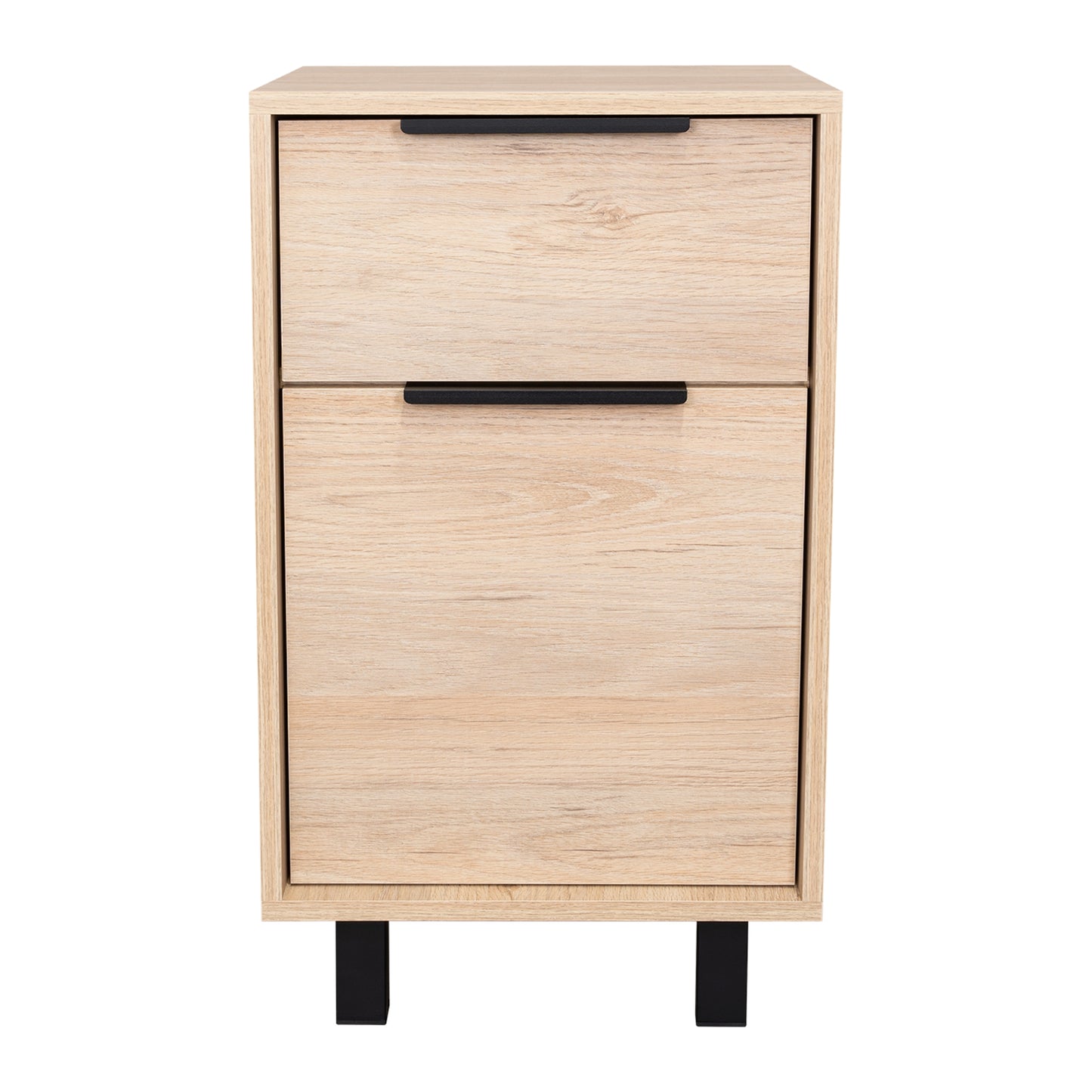 Velador Kaia Un Cajón Una Puerta,  Rovere y Blanco