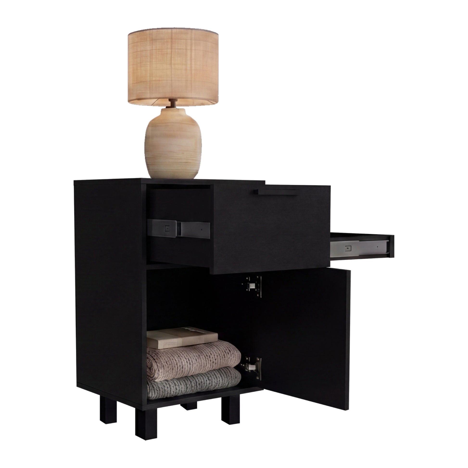 Velador Z-81 Secret Una Puerta Y Cajón Oculto, Wengue