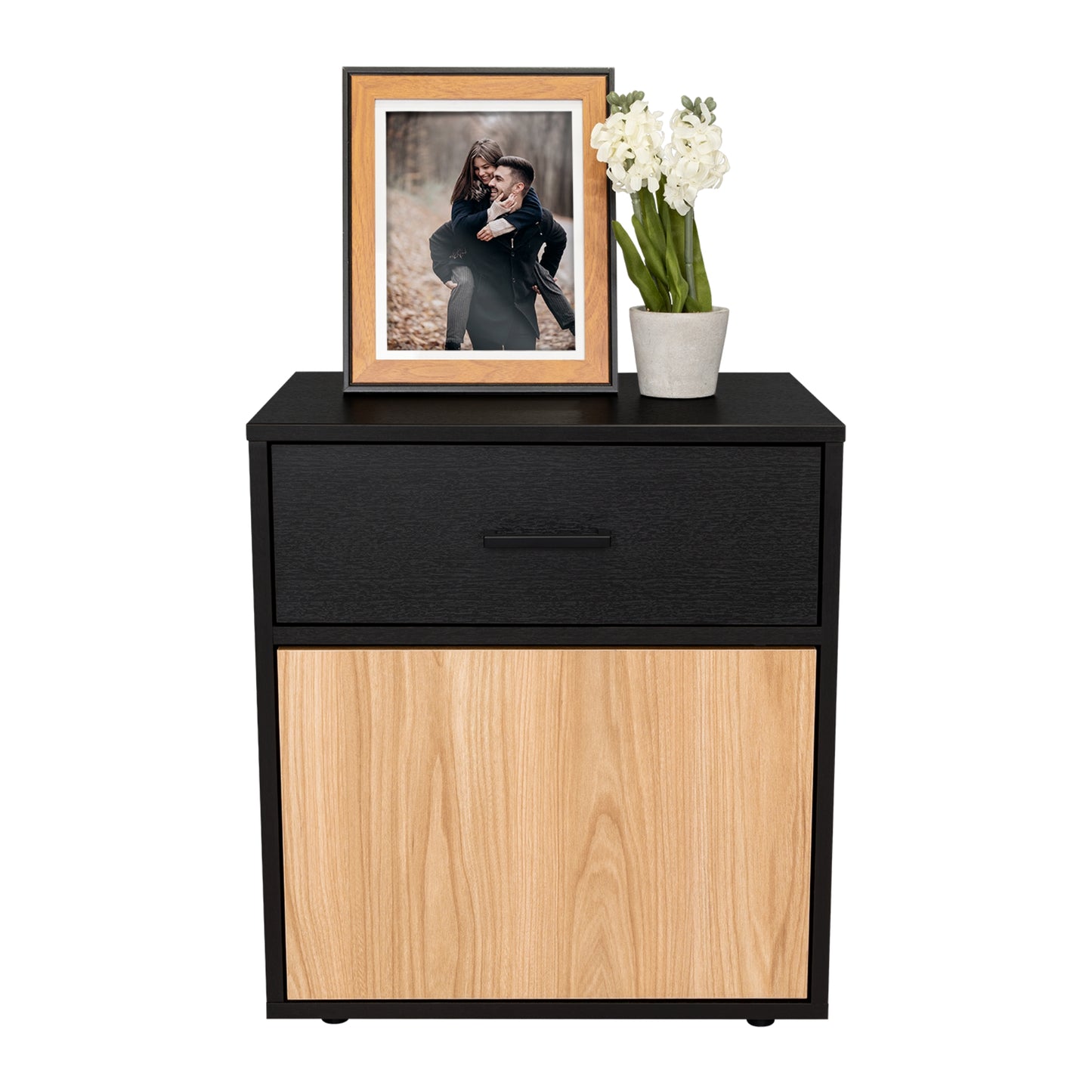 Velador Una Puerta Un Cajon Grayson, Wengue y Fresno