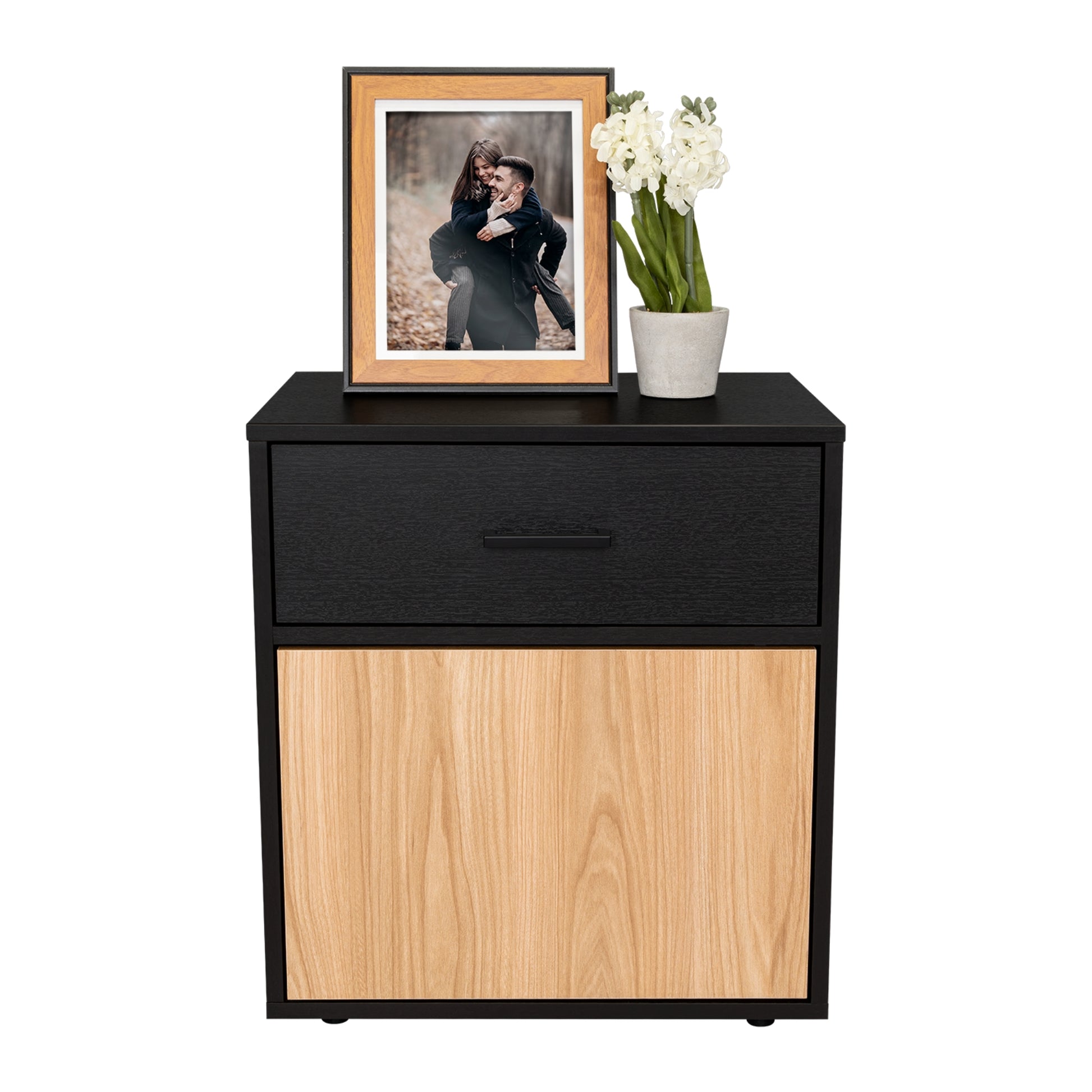 Velador Una Puerta Un Cajon Grayson, Wengue y Fresno