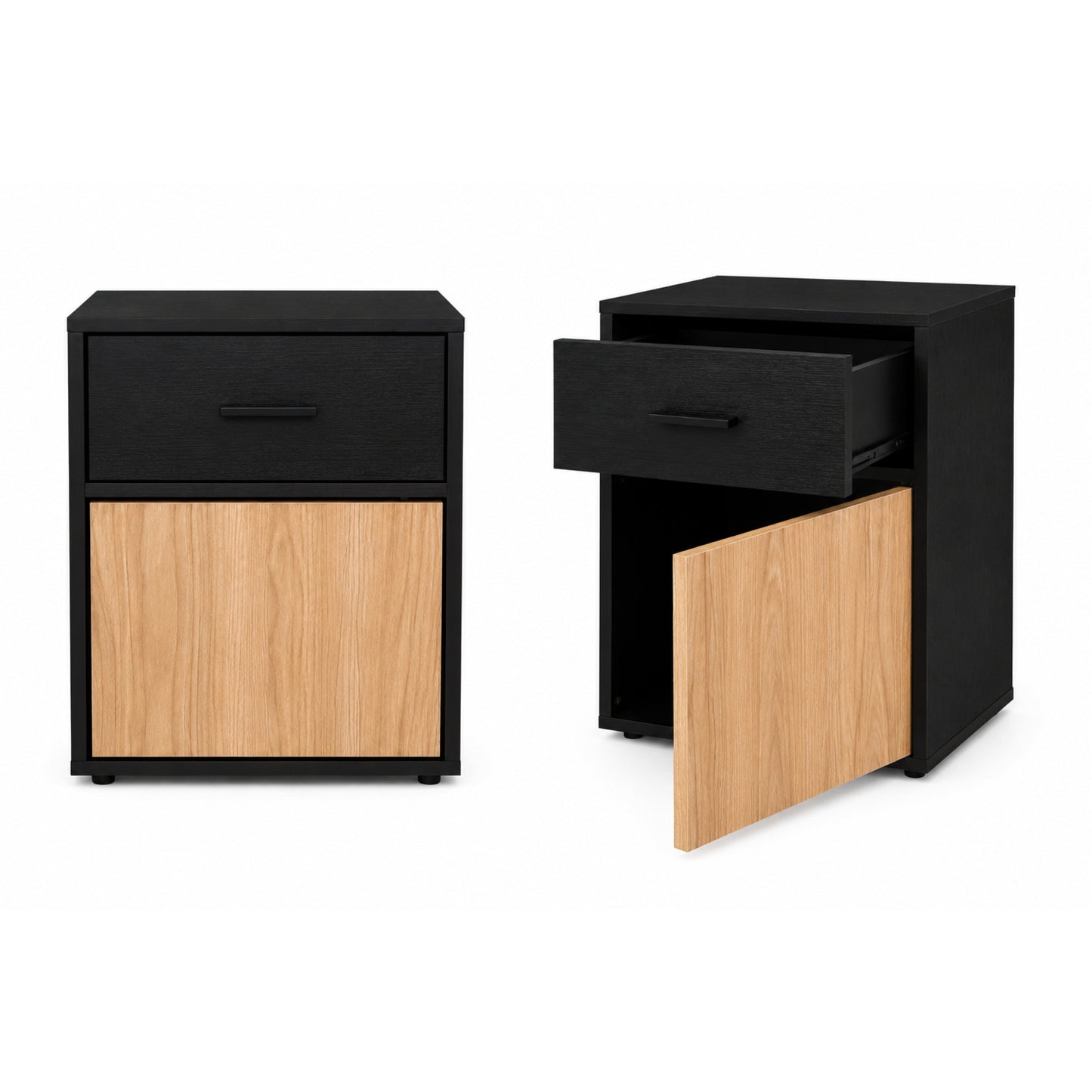 Velador Una Puerta Un Cajon Grayson, Wengue y Fresno