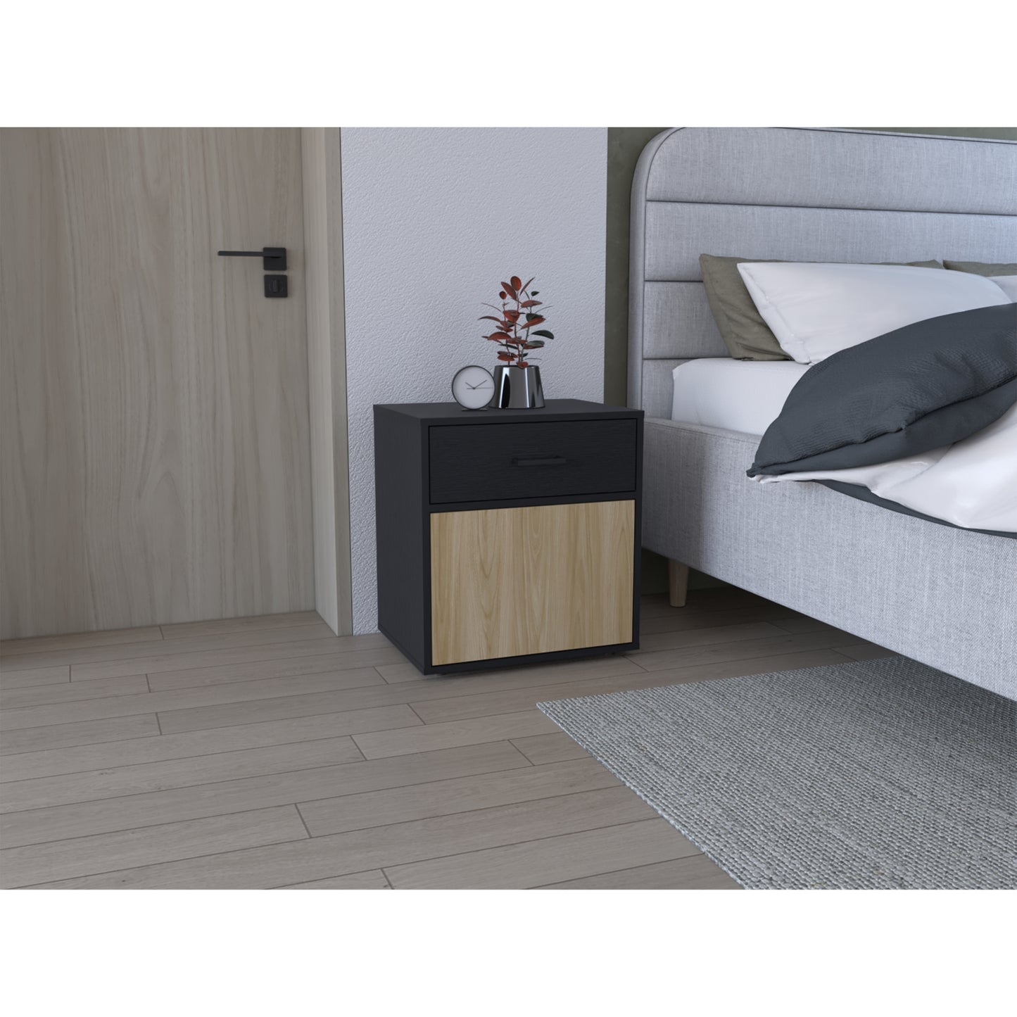 Velador Una Puerta Un Cajon Grayson, Wengue y Fresno