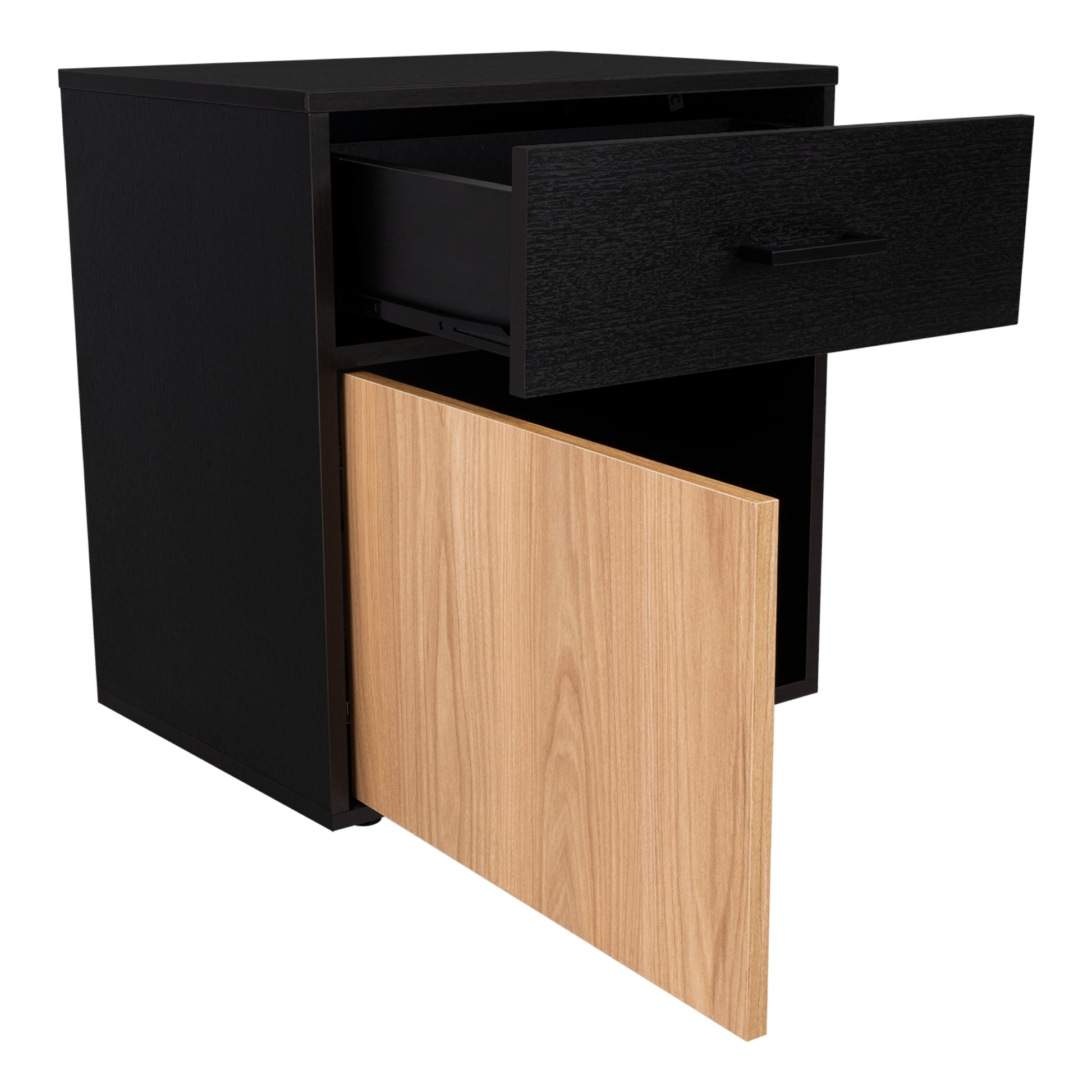Velador Una Puerta Un Cajon Grayson, Wengue y Fresno