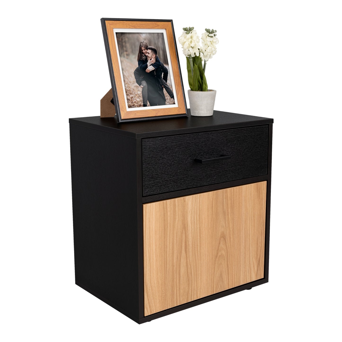 Velador Una Puerta Un Cajon Grayson, Wengue y Fresno