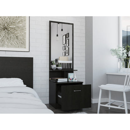 Velador Multifuncional Z-54, Wengue Con Espejo