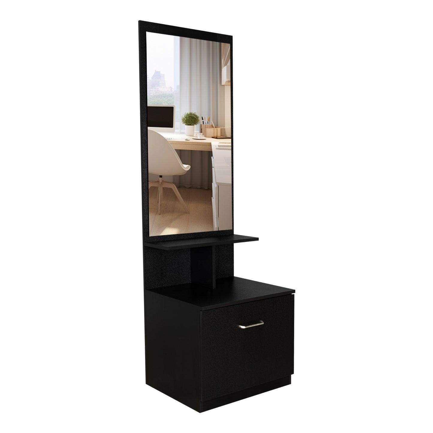 Velador Multifuncional Z-54, Wengue Con Espejo