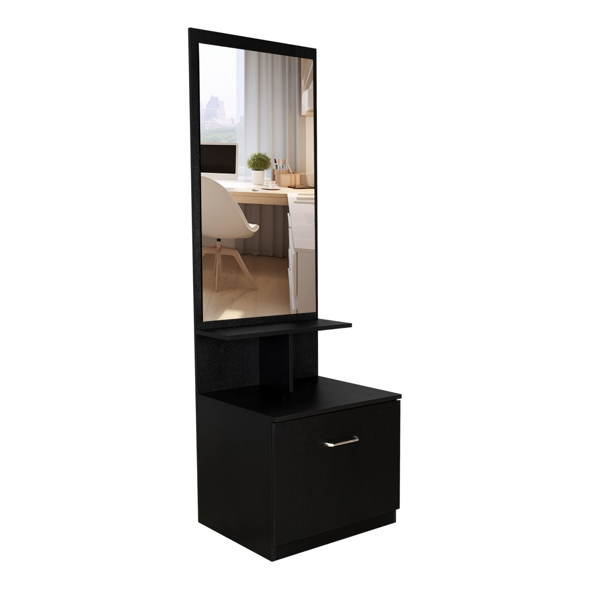 Velador Multifuncional Z-54, Wengue Con Espejo