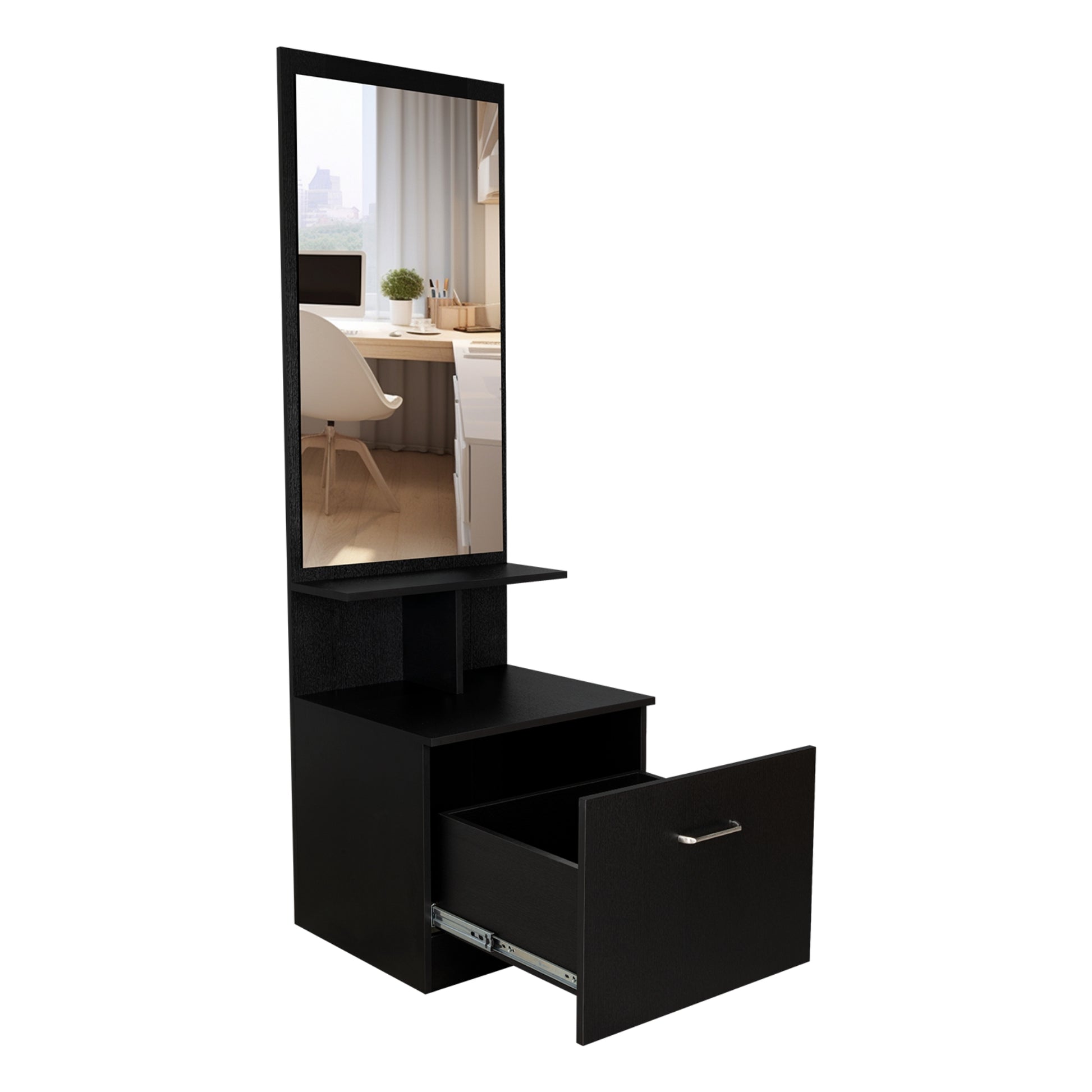 Velador Multifuncional Z-54, Wengue Con Espejo