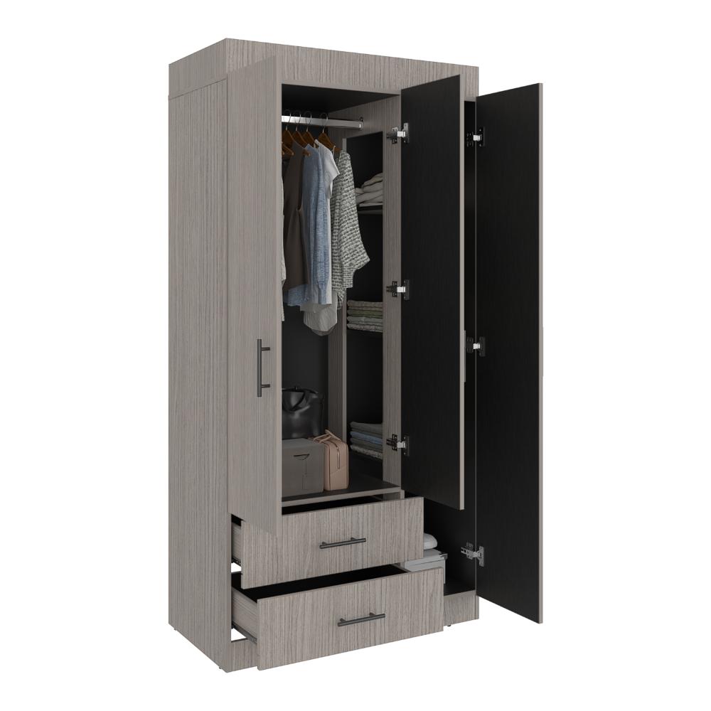 Closet Houston, Positano y Wengue, Con Cuatro Puertas Batientes y Dos Cajones Con Amplio Espacio De Almacenamiento