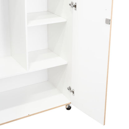 Closet Iker, Beige y Blanco, con Maletero y Rodachinas Para Su Fácil Desplazamiento