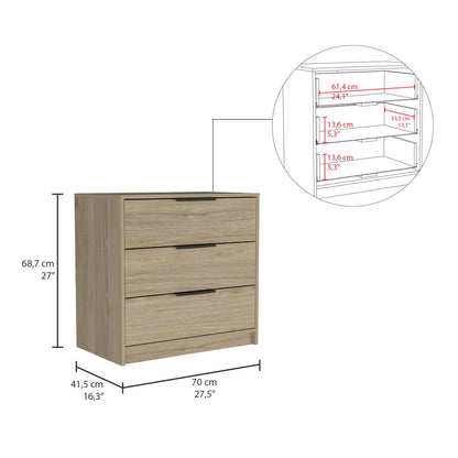 Comoda Tres Cajones, FM Furniture 001C, Cafe Claro